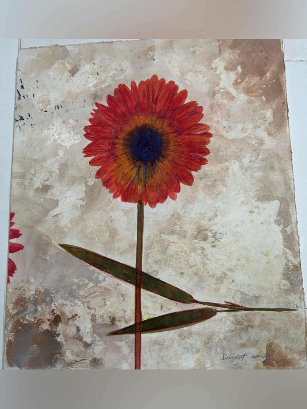 Red Sunflower Painting 11x13